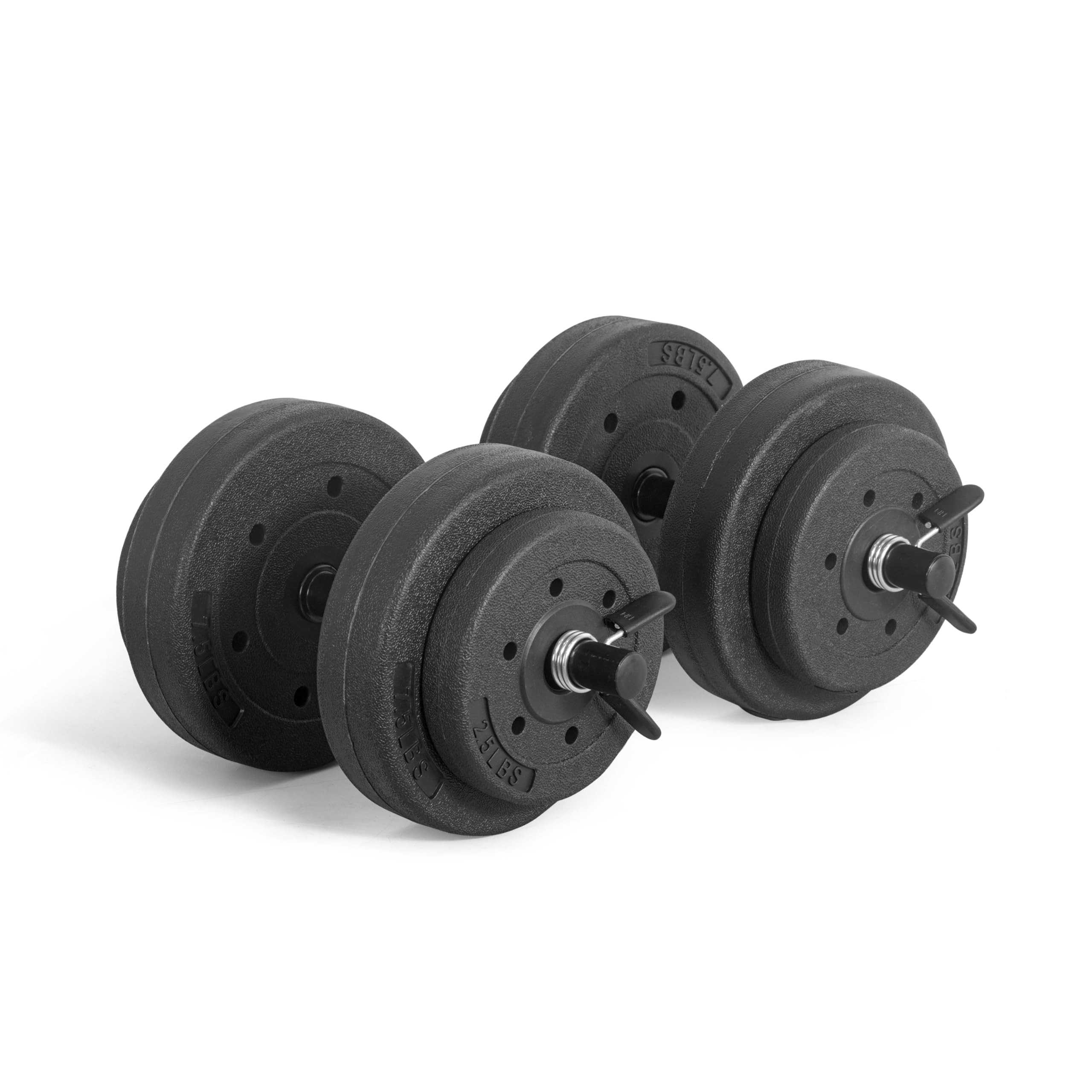 40-Pound Adjustable Cement Dumbbell Set – Weights for Home Gym